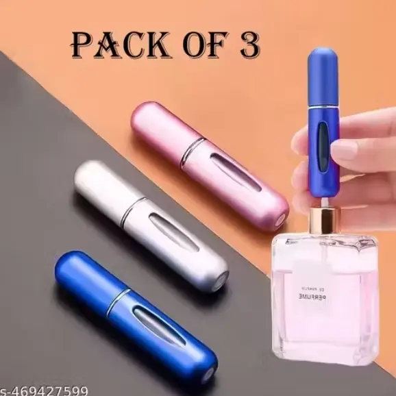 Oblivion Mini Perfume Travel Empty( Khali Bottle) Bottle Portable ,Mini Refillable Atomizer Perfume Empty Spray Bottle ( Pack Of 3 ) 5Ml , Multicolor Perfume Spray, Scent Pump Case, For Traveling And Outgoing