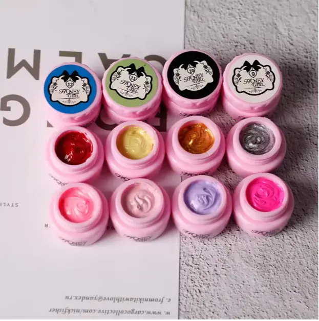 HONEY GIRL Private Label 12-Color Nail Art Magic 3D Effect UV Gel Polish Micro Carving Nail Gel
