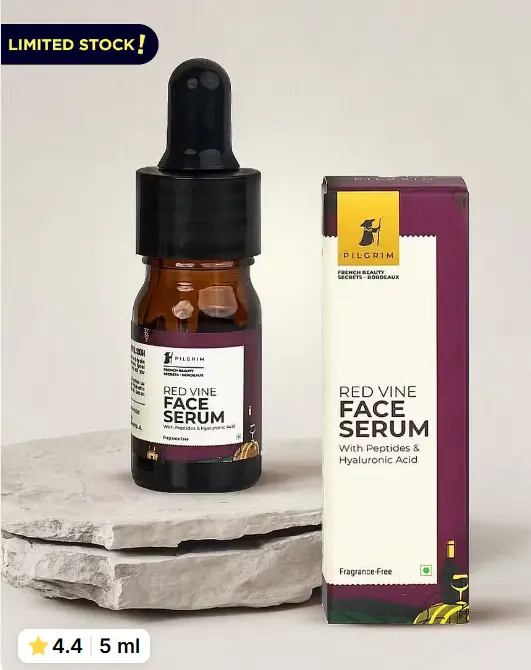 Pilgrim Red Vine Face Serum With Peptides & Hyaluronic Acid For Anti-Ageing 5ml