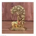 Krishna Cow With Calf Under the Tree Idol For Home,Temple,Office And Gifting Purpose Luck, Happiness and Prosperity Metal Size L-B-H-12x8x17
