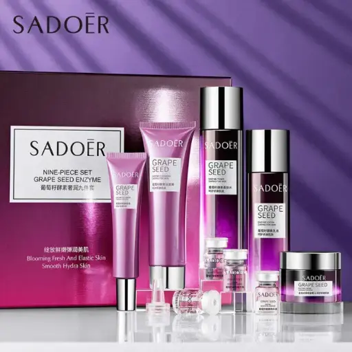 Sadoer Grape Extract 9-in-1 Skincare Gift Set | Hydrating & Rejuvenating Kit