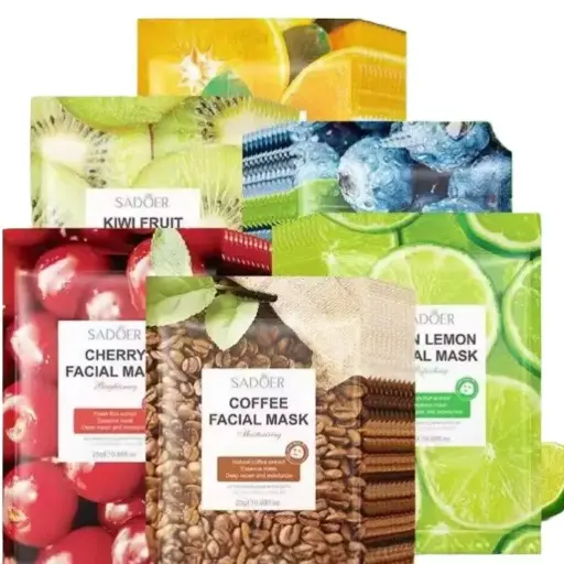 SADOER Pack of 4 Fruit Brightening Face Sheet Mask