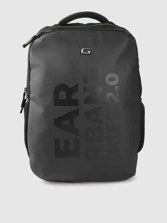 Gear Unisex Black & Fluorescent Green Brand Logo Print Parker Executive Backpack