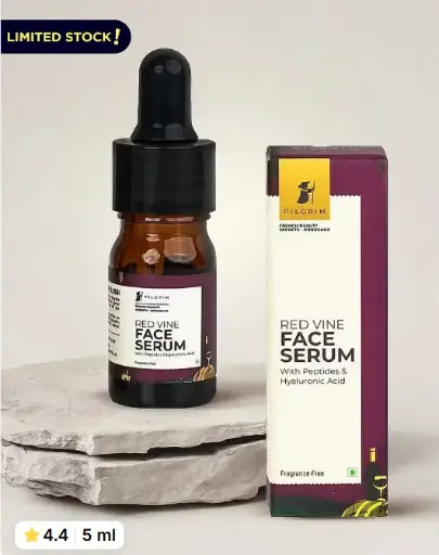 Pilgrim Red Vine Face Serum With Peptides & Hyaluronic Acid For Anti-Ageing 5ml